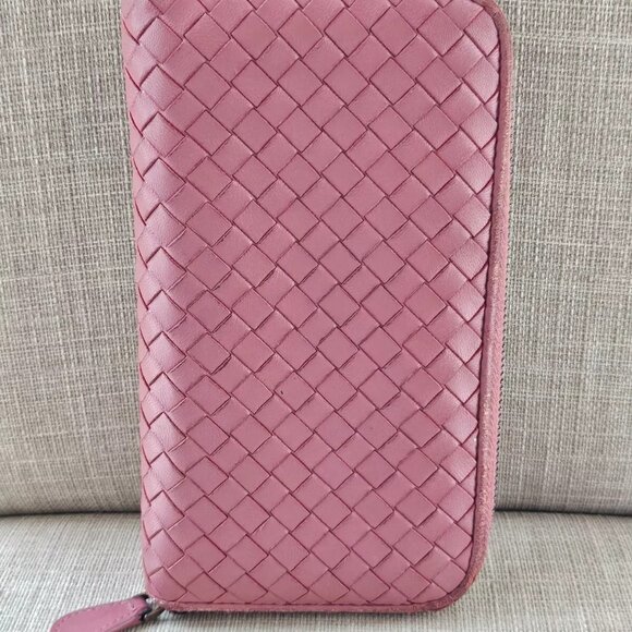 Bottega Veneta Clutch Wallet Cardholder Lambskin Zippy Zip Around Purse Italy - Picture 3 of 12